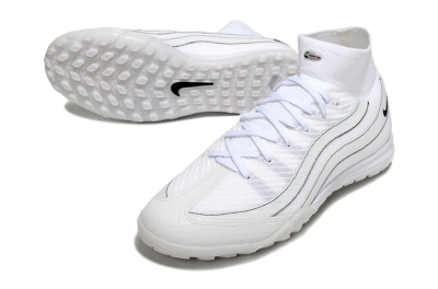 Unisex Nike Air Zoom Mercurial Superfly 10 Elite TF Artificial Turf High-Tops Football Shoes - White/Beige/Black