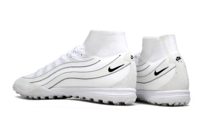 Unisex Nike Air Zoom Mercurial Superfly 10 Elite TF Artificial Turf High-Tops Football Shoes - White/Beige/Black