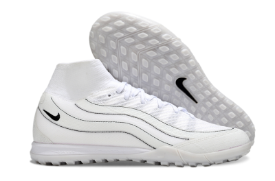 Unisex Nike Air Zoom Mercurial Superfly 10 Elite TF Artificial Turf High-Tops Football Shoes - White/Beige/Black