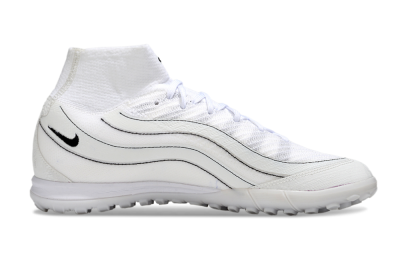 Unisex Nike Air Zoom Mercurial Superfly 10 Elite TF Artificial Turf High-Tops Football Shoes - White/Beige/Black