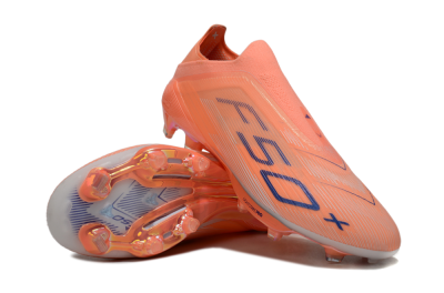 Men's Adidas F50+ Elite Laceless FG Firm Ground Low-Tops Football Boots - Red/Blue/White