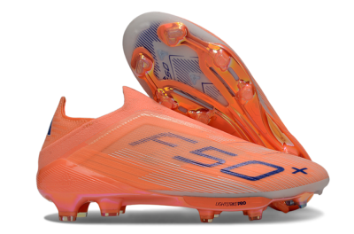 Men's Adidas F50+ Elite Laceless FG Firm Ground Low-Tops Football Boots - Red/Blue/White