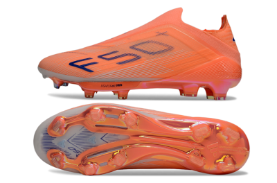 Men's Adidas F50+ Elite Laceless FG Firm Ground Low-Tops Football Boots - Red/Blue/White