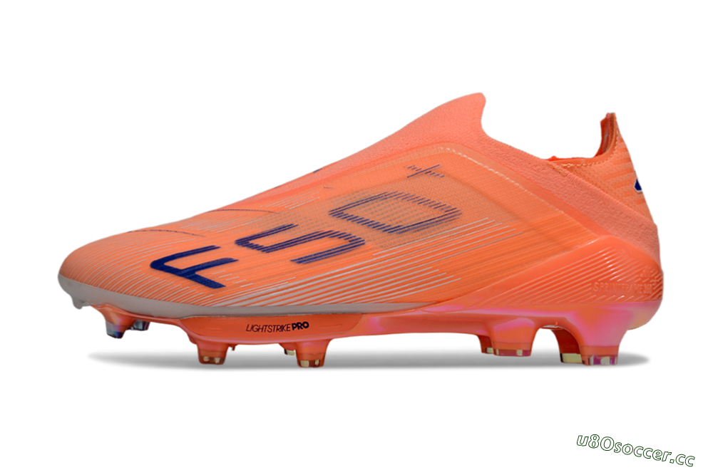Men's Adidas F50+ Elite Laceless FG Firm Ground Low-Tops Football Boots - Red/Blue/White 0