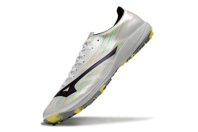 Men's Mizuno Alpha Beta TF Artificial Turf Low-Tops Football Shoes - White/Pink/Yellow