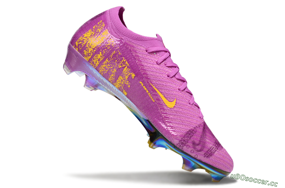 Unisex Nike Air Zoom Mercurial Vapor 16 Elite FG Firm Ground Low-Tops Football Boots - Purple/Yellow/Gold 4