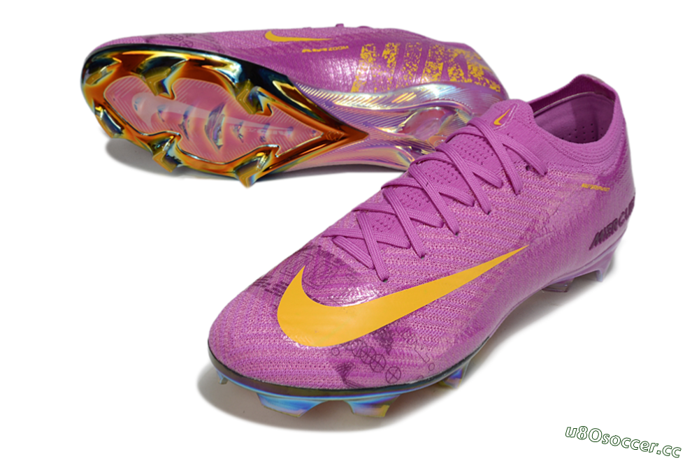 Unisex Nike Air Zoom Mercurial Vapor 16 Elite FG Firm Ground Low-Tops Football Boots - Purple/Yellow/Gold 3