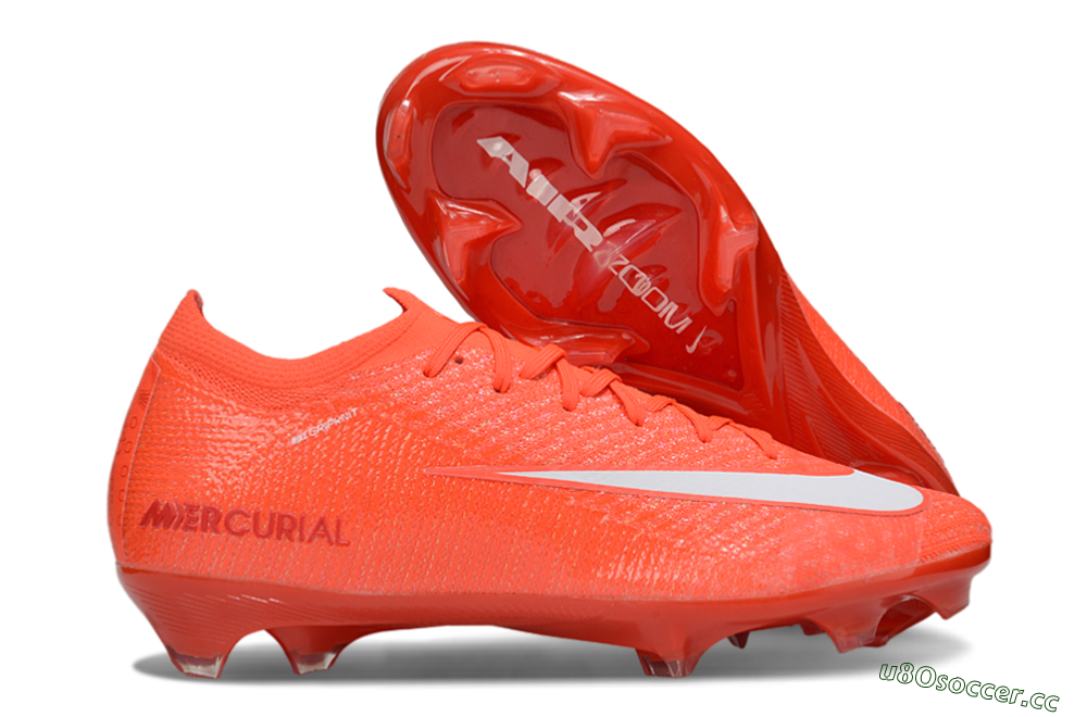 Unisex Nike Air Zoom Mercurial Vapor 16 Elite FG Firm Ground Low-Tops Football Boots - Red/White 2