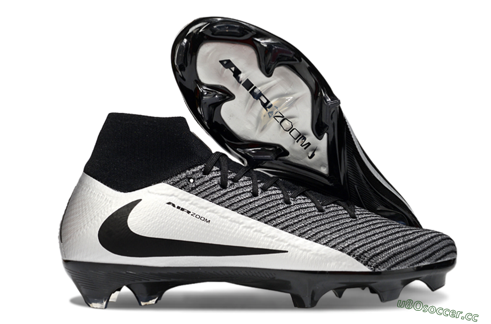 Unisex Nike Air Zoom Mercurial Superfly 10 Elite FG Firm Ground High-Tops Football Boots - White/Black/Silver 2