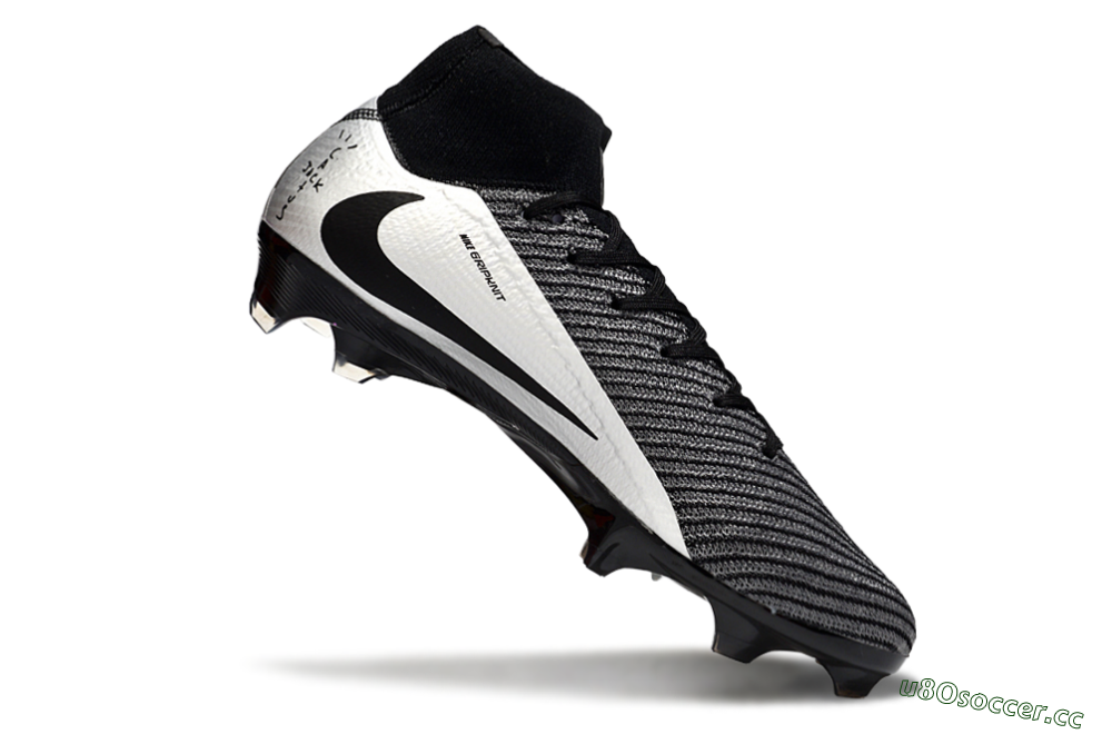 Unisex Nike Air Zoom Mercurial Superfly 10 Elite FG Firm Ground High-Tops Football Boots - White/Black/Silver 4