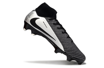 Unisex Nike Air Zoom Mercurial Superfly 10 Elite FG Firm Ground High-Tops Football Boots - White/Black/Silver