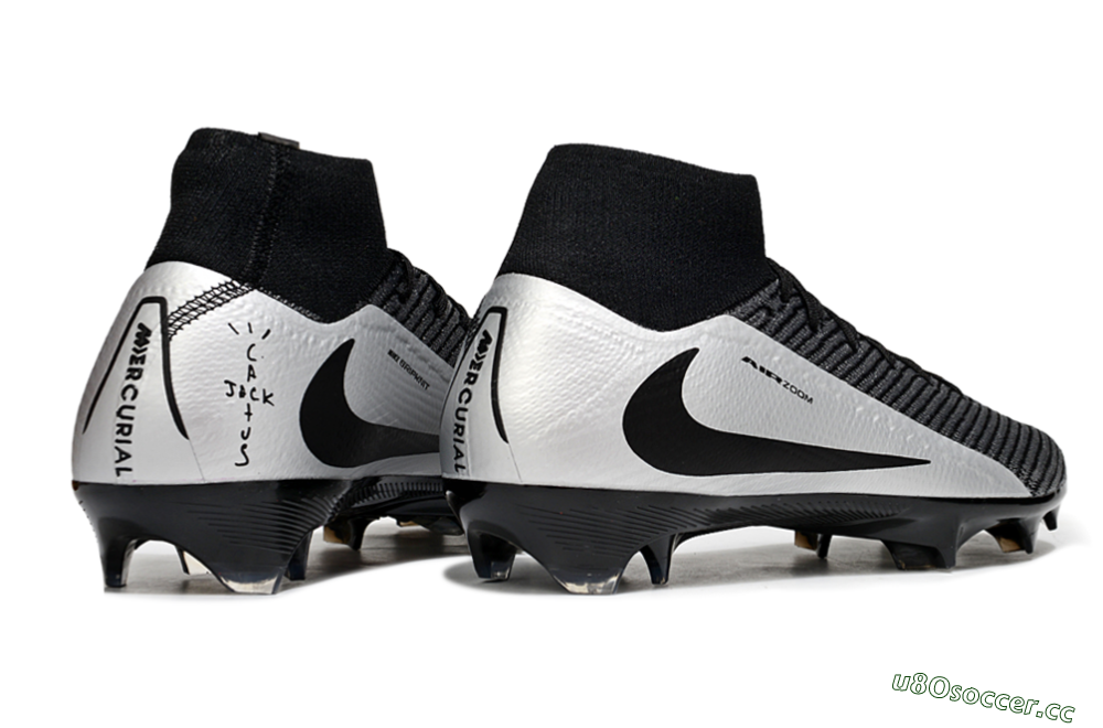 Unisex Nike Air Zoom Mercurial Superfly 10 Elite FG Firm Ground High-Tops Football Boots - White/Black/Silver 6