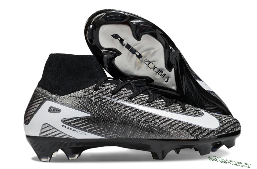 Unisex Nike Air Zoom Mercurial Superfly 10 Elite FG Firm Ground High-Tops Football Boots - White/Black 2