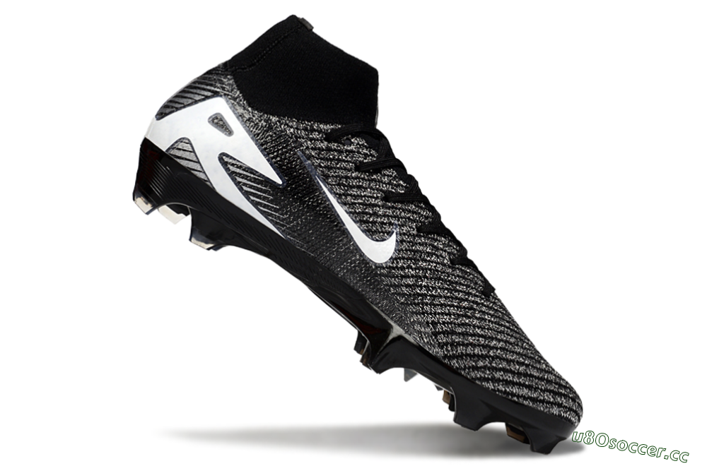 Unisex Nike Air Zoom Mercurial Superfly 10 Elite FG Firm Ground High-Tops Football Boots - White/Black 4