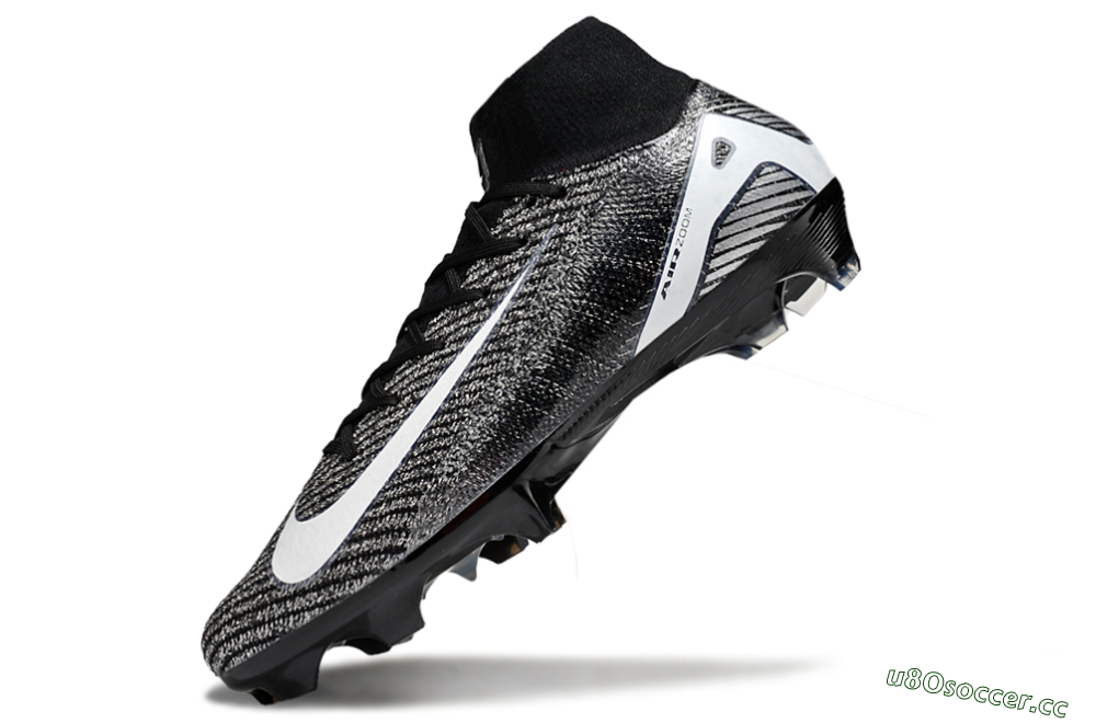 Unisex Nike Air Zoom Mercurial Superfly 10 Elite FG Firm Ground High-Tops Football Boots - White/Black 5