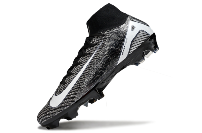 Unisex Nike Air Zoom Mercurial Superfly 10 Elite FG Firm Ground High-Tops Football Boots - White/Black