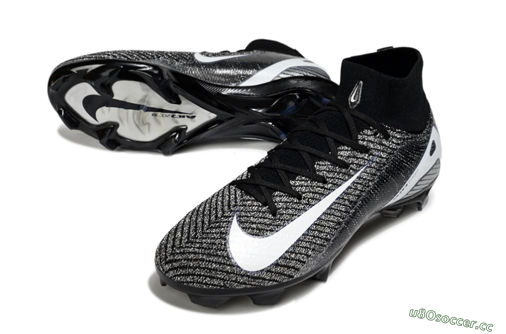 Unisex Nike Air Zoom Mercurial Superfly 10 Elite FG Firm Ground High-Tops Football Boots - White/Black 3