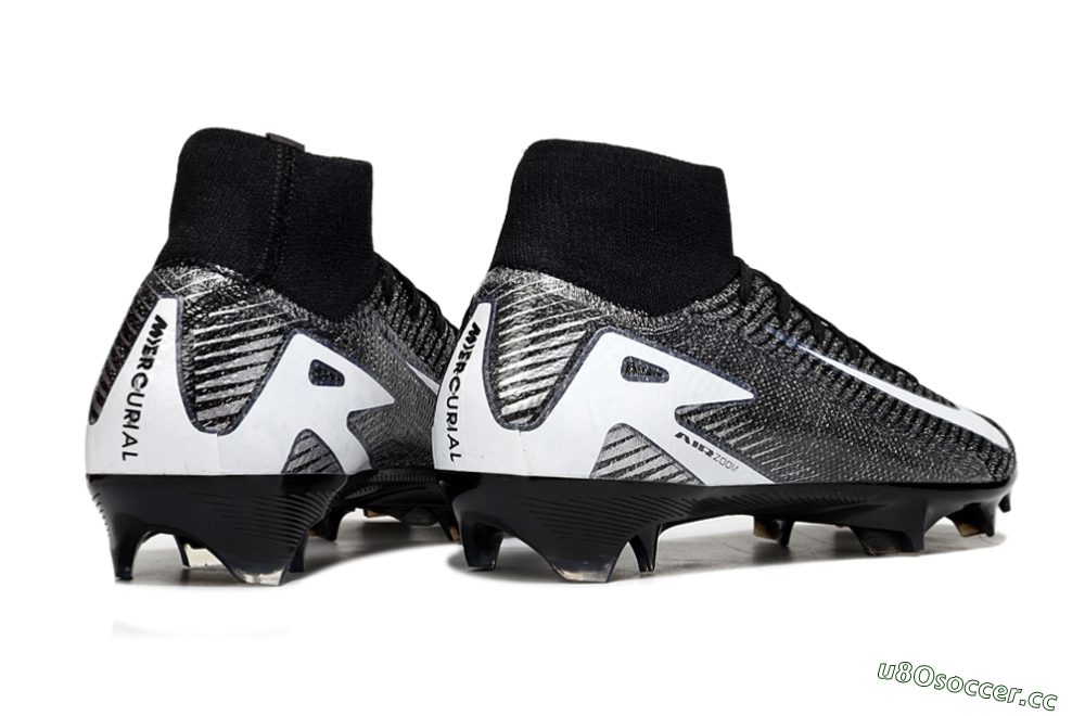 Unisex Nike Air Zoom Mercurial Superfly 10 Elite FG Firm Ground High-Tops Football Boots - White/Black 6