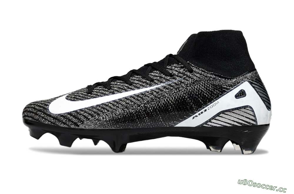 Unisex Nike Air Zoom Mercurial Superfly 10 Elite FG Firm Ground High-Tops Football Boots - White/Black 0