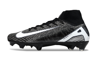 Unisex Nike Air Zoom Mercurial Superfly 10 Elite FG Firm Ground High-Tops Football Boots - White/Black