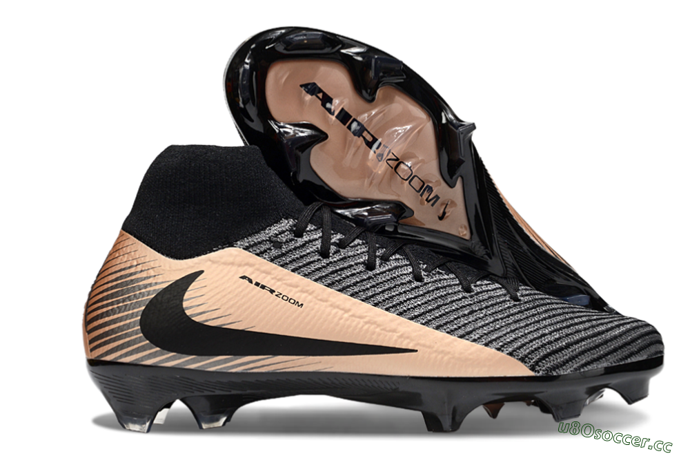 Unisex Nike Air Zoom Mercurial Superfly 10 Elite FG Firm Ground High-Tops Football Boots - White/Black/Gold 2