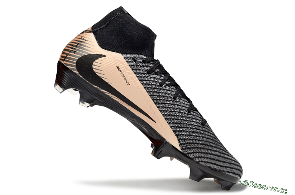 Unisex Nike Air Zoom Mercurial Superfly 10 Elite FG Firm Ground High-Tops Football Boots - White/Black/Gold 4