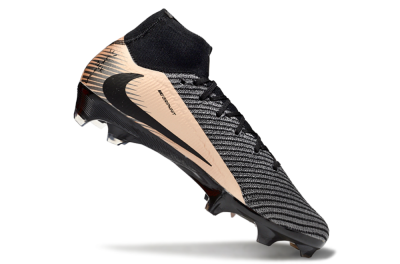 Unisex Nike Air Zoom Mercurial Superfly 10 Elite FG Firm Ground High-Tops Football Boots - White/Black/Gold
