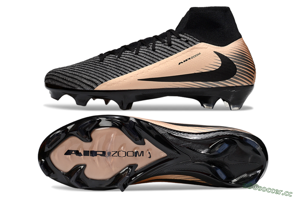 Unisex Nike Air Zoom Mercurial Superfly 10 Elite FG Firm Ground High-Tops Football Boots - White/Black/Gold 1