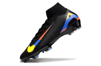 Unisex Nike Air Zoom Mercurial Superfly 10 Elite FG Firm Ground High-Tops Football Boots - Black/Yellow/Blue/Red