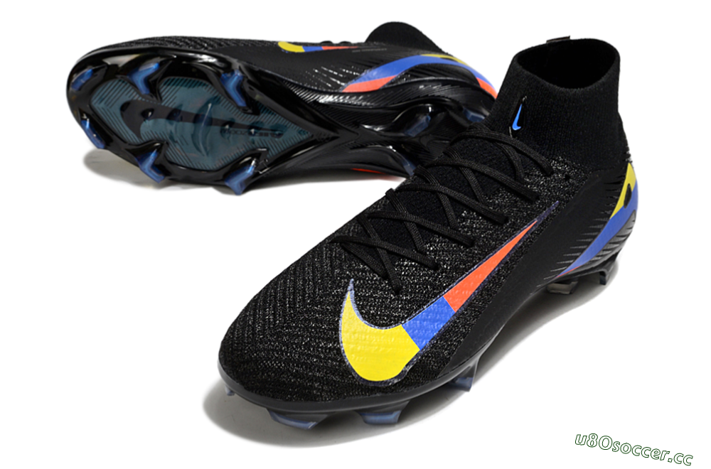 Unisex Nike Air Zoom Mercurial Superfly 10 Elite FG Firm Ground High-Tops Football Boots - Black/Yellow/Blue/Red 3