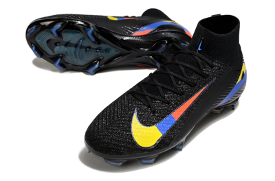 Unisex Nike Air Zoom Mercurial Superfly 10 Elite FG Firm Ground High-Tops Football Boots - Black/Yellow/Blue/Red