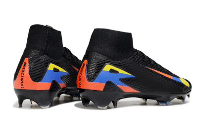 Unisex Nike Air Zoom Mercurial Superfly 10 Elite FG Firm Ground High-Tops Football Boots - Black/Yellow/Blue/Red