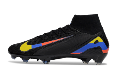 Unisex Nike Air Zoom Mercurial Superfly 10 Elite FG Firm Ground High-Tops Football Boots - Black/Yellow/Blue/Red