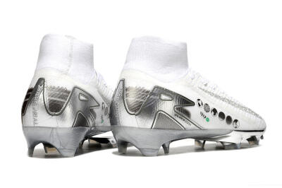 Unisex Nike Air Zoom Mercurial Superfly 10 Elite FG Firm Ground High-Tops Football Boots - White/Silver/Black