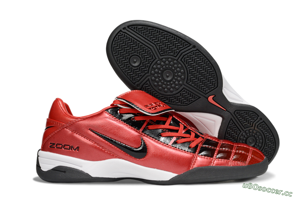 Men's Nike Air Zoom Total 90 III IC Indoor & Futsal Low-Tops Football Shoes - Red/Black/White 2