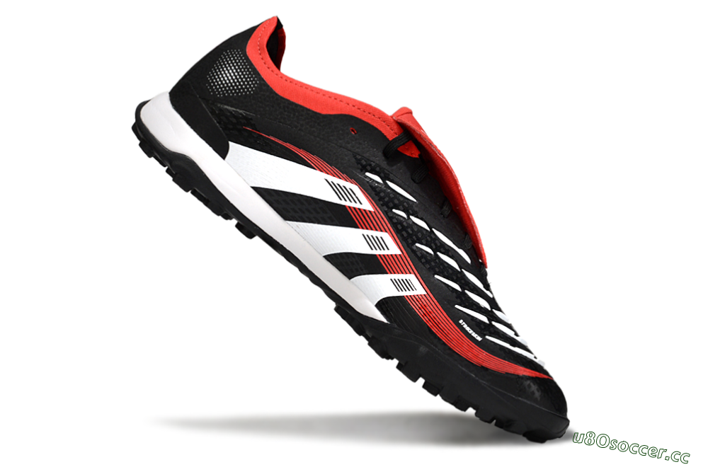 Men's Adidas Predator Elite Foldover Tongue TF Artificial Turf Low-Tops Football Shoes - Black/White/Red 4