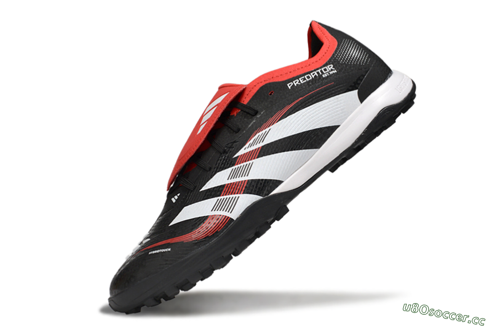 Men's Adidas Predator Elite Foldover Tongue TF Artificial Turf Low-Tops Football Shoes - Black/White/Red 5