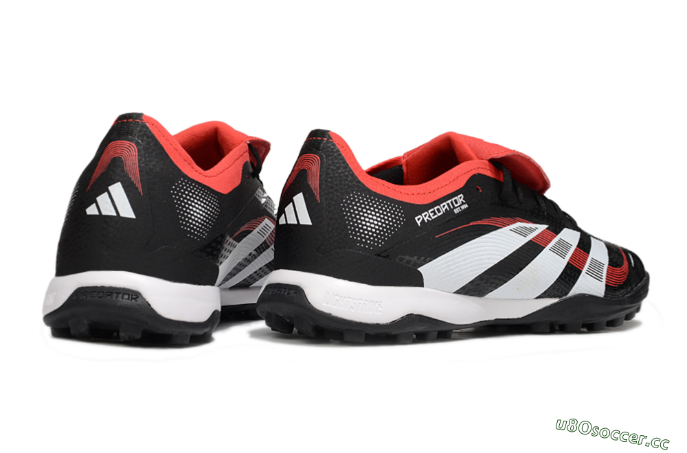 Men's Adidas Predator Elite Foldover Tongue TF Artificial Turf Low-Tops Football Shoes - Black/White/Red 6