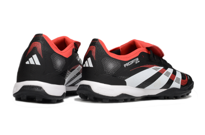 Men's Adidas Predator Elite Foldover Tongue TF Artificial Turf Low-Tops Football Shoes - Black/White/Red