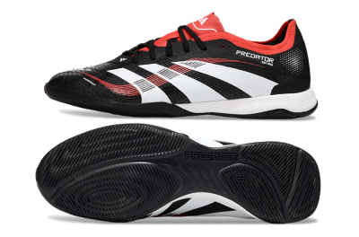 Men's Adidas Predator 25 Elite IC Indoor & Futsal Low-Tops Football Shoes - Black/White/Red