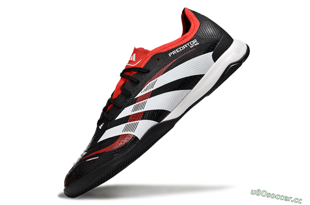 Men's Adidas Predator 25 Elite IC Indoor & Futsal Low-Tops Football Shoes - Black/White/Red 5