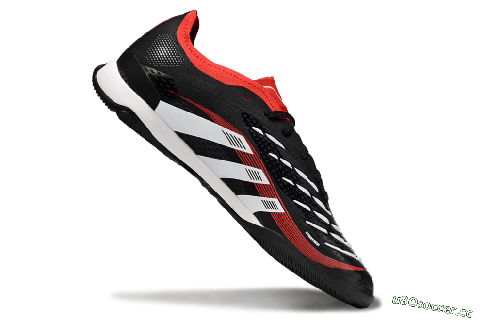 Men's Adidas Predator 25 Elite IC Indoor & Futsal Low-Tops Football Shoes - Black/White/Red 4