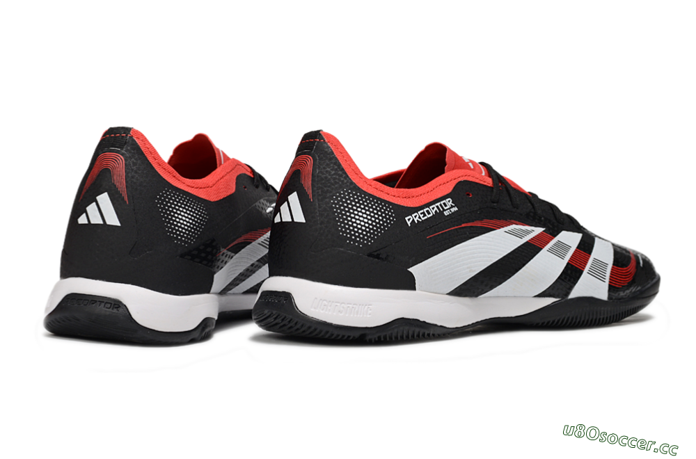 Men's Adidas Predator 25 Elite IC Indoor & Futsal Low-Tops Football Shoes - Black/White/Red 6