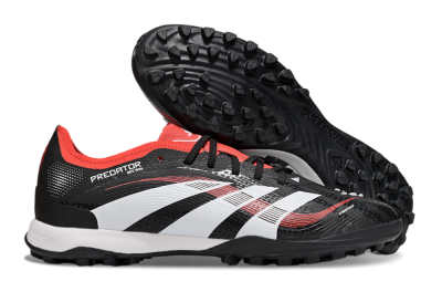 Men's Adidas Predator 25 Elite TF Artificial Turf Low-Tops Football Shoes - Black/White/Red
