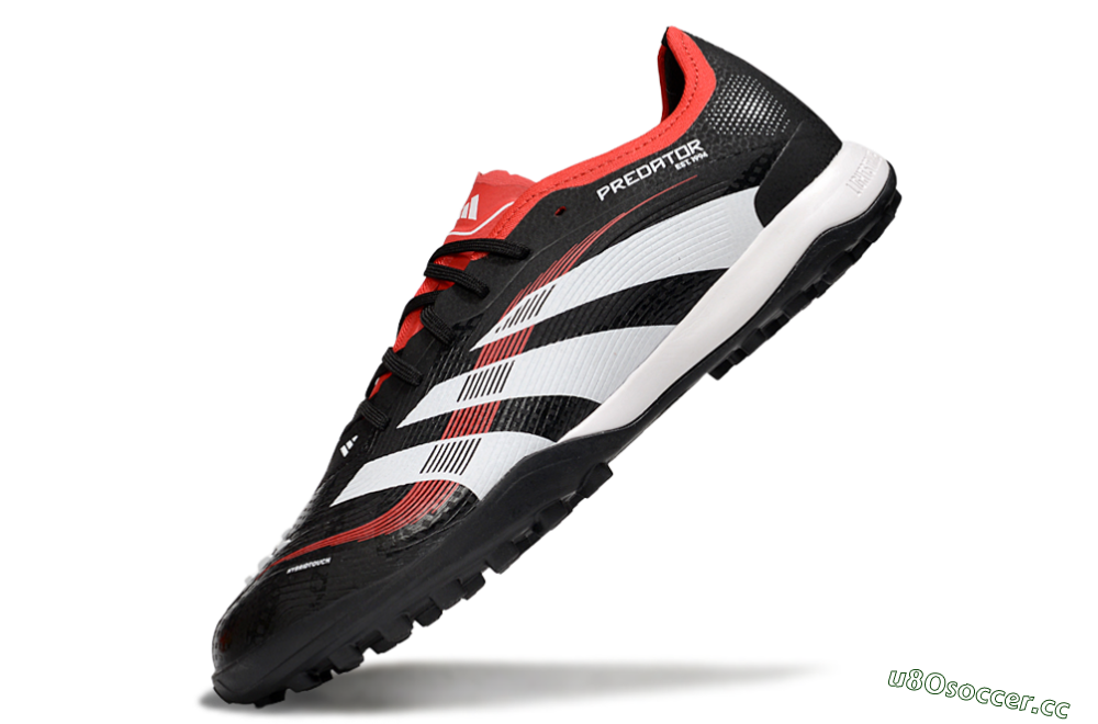 Men's Adidas Predator 25 Elite TF Artificial Turf Low-Tops Football Shoes - Black/White/Red 5