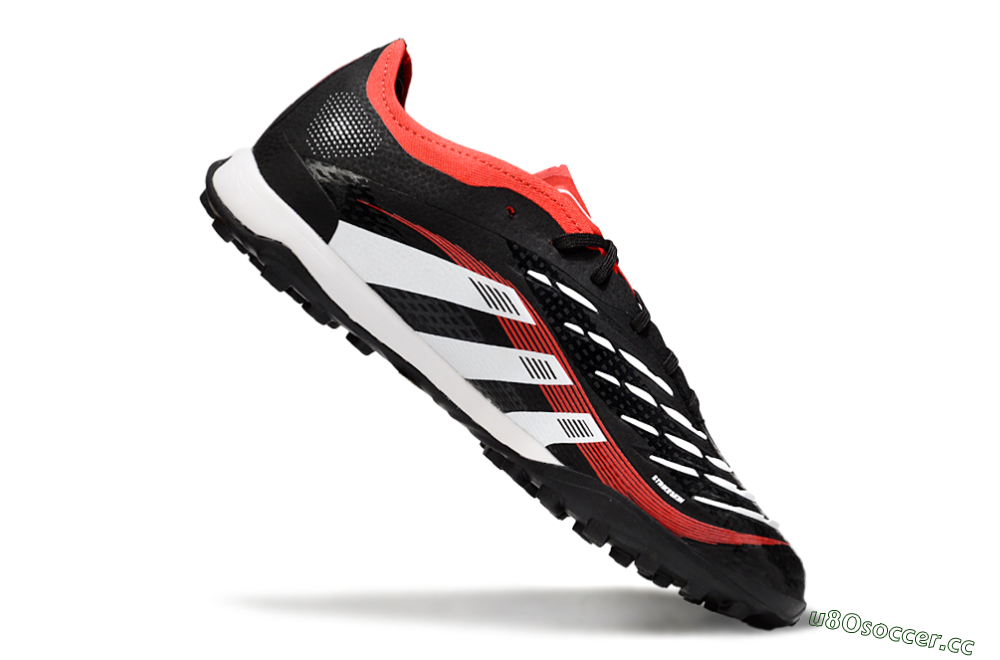 Men's Adidas Predator 25 Elite TF Artificial Turf Low-Tops Football Shoes - Black/White/Red 4