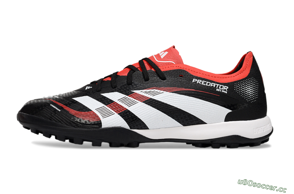 Men's Adidas Predator 25 Elite TF Artificial Turf Low-Tops Football Shoes - Black/White/Red 0
