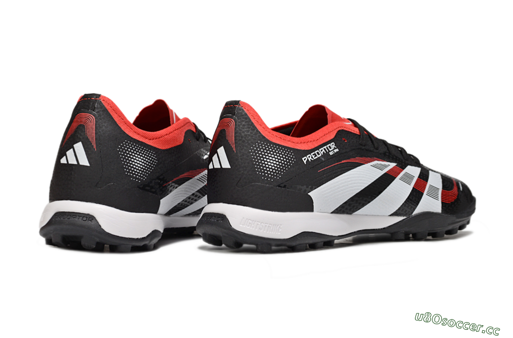 Men's Adidas Predator 25 Elite TF Artificial Turf Low-Tops Football Shoes - Black/White/Red 6