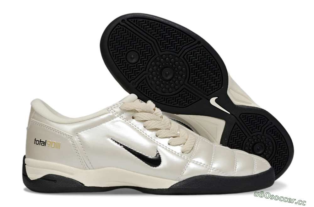 Men's Nike Total 90 III IC Indoor & Futsal Low-Tops Football Shoes - Beige/Black 2