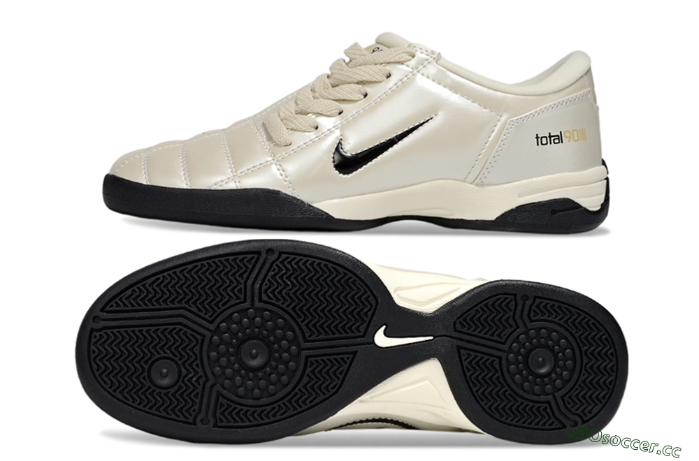 Men's Nike Total 90 III IC Indoor & Futsal Low-Tops Football Shoes - Beige/Black 1